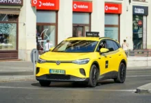 An Uber taxi