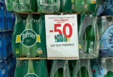 Perrier water bottles
