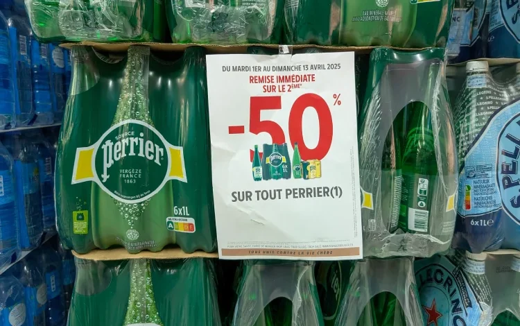 Perrier water bottles