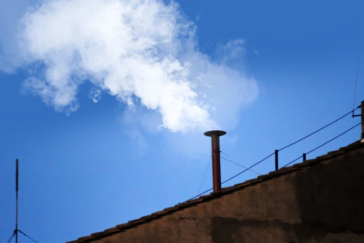 White smoke from the chimney on top of the Sistine Chapel White smoke from the chimney on top of the Sistine Chapel (Vatican City).