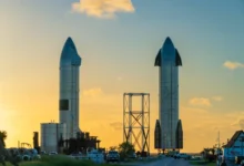 Starship SN15 and SN16 at Boca Chica, Texas, United States.