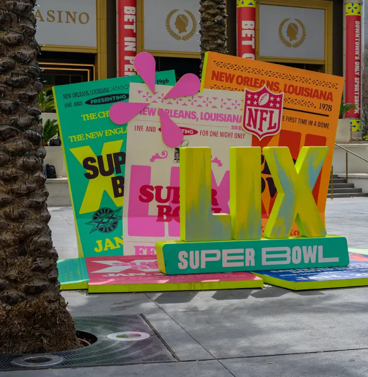 Super Bowl LIX sign. Super Bowl LIX sign.