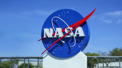 NASA sign at the Kennedy Space Center Visitor Complex.