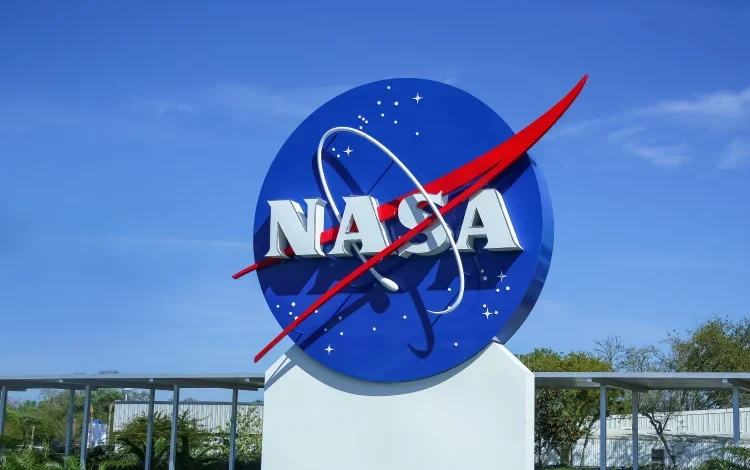 NASA sign at the Kennedy Space Center Visitor Complex.