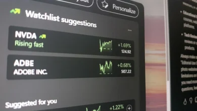 Watchlist showcasing the stock price of NVIDIA.